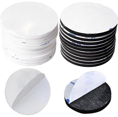 20 Stück Klettband Selbstklebend Extra Stark, Klettverschluss Selbstklebend Schwarz Runden 5cm im Durchmesser Klebepads Doppelseitig Wiederverwendbar