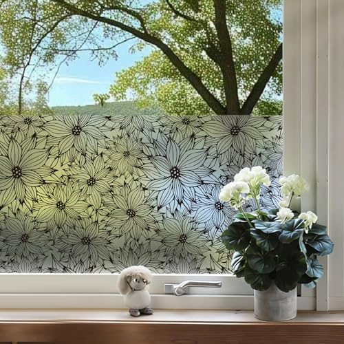 dktie Privacy Window Film, Decorative Coloured Glass Film, UV Protection, Glare Reduction (04, 89x200cm)