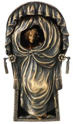 vianmo Bronzeskulptur Bronzefigur Frau Akt im Strandstuhl