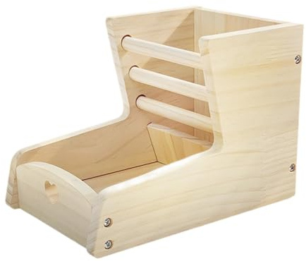 Pugermering Robuster Futtertrog Aus Holz für Kaninchen Und Chinchillas