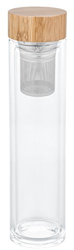 Teeflasche Teebereiter to go Glasflasche Bambus Edelstahl 500 ml