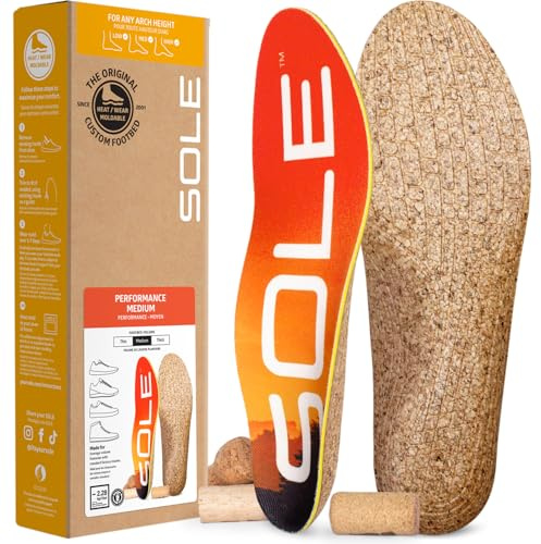 SOLE Performance Medium Shoe Insoles – Orthotic Arch Support Inserts for Plantar Fasciitis Relief - Mens Size 10/Womens Size 12, 1 Pair