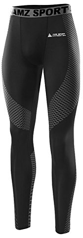 AMZSPORT Sport kompressionsbyxor för herr löpning leggings bas lager traning byxor