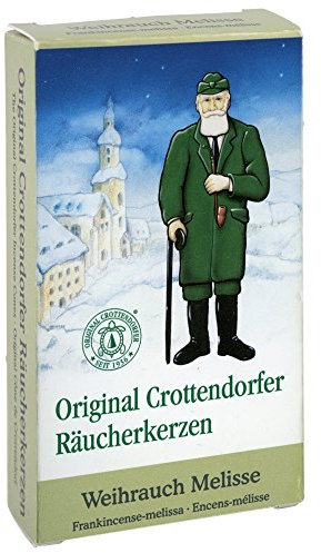 Crottendorfer Räucherkerzen - Räucherkerzen/Duftkerze - Weihrauch Melisse - 24 Stück, Größe M - Made in Germany