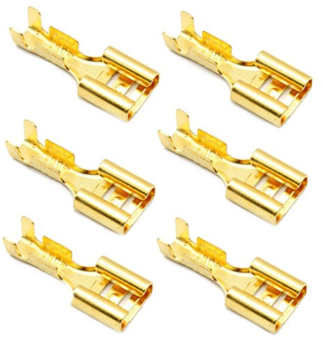 100 Flachsteckhülsen 6,3mm 0,5-1,5 mm² Kabelschuh Steckverbinder unisoliert