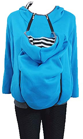 Zalock 3 in 1 Tragejacke Umstandsjacke für Mama und Baby Winter Freizeitjacke Babytrage Umstandsjacke Baumwolle K?nguru Softshell Umstandsmode Fleecejacke mit Kapuze