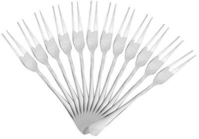 Mr. Spoon - Set mit 12 Cocktailgabeln, Dessertgabel für Obstgabeln, Sandwich, aus Edelstahl, 15 x 1,35 cm