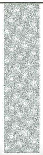 Gardinia Panneau Japonais Tissu Lavable Fleuri Vert jonc 60 x 245 cm, Polyester 32562