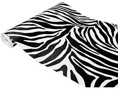 DecoMeister Klebefolie Möbel 45x200 cm | Möbelfolie selbstklebend im Deko-Stil - wasserfest und einfach anzubringen | Folie für Möbel ideal für Küche, Bad und kreative Raumgestaltung | Zebra Schwarz