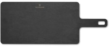 Victorinox Handy Serie Schneidebrett - 35,6 x 19 cm - Klingenschonend | Robustes Servierbrett mit ergonomischem Griff und Öse zum Aufhängen, aus Papierverbundstoff, Spülmaschinengeeignet, Schwarz