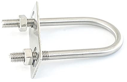 4 Satz M6 × 14 mm × 32 mm U-Form-Bolzen 304 Edelstahl-Rund-U-Bolzen mit Muttern und Platten