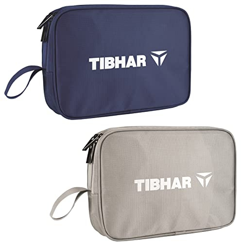 Tibhar Tischtennis Hülle Hong-Kong für bis 4 Schläger | Tischtennis Schläger-Hülle | Tischtennis Schläger-Koffer | grau | Marine