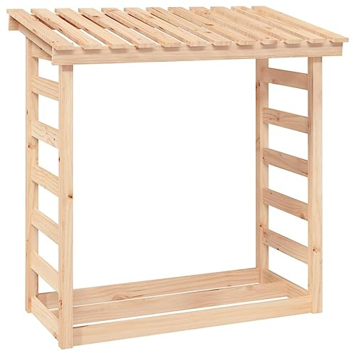 vidaXL Kaminholzregal Brennholzregal Feuerholzregal Kaminholzständer Kaminholzhalter Brennholzlager Brennholzständer 108x64,5x110cm Massivholz Kiefer