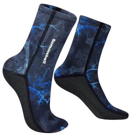 Summshall Neoprensocken, Damen Herren 3MM Neopren Snocken für Wassersport Schwimmen Kajakfahren Neoprene Socks Tauchsocken
