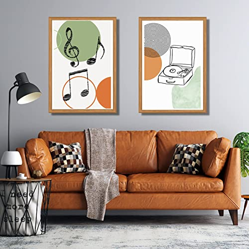 Abstraktes Grammophon, minimalistische Musik, nordische Poster und Drucke, moderne Wandkunst, Leinwand, Gemälde, Dekorationsbilder für Wohnzimmer, 40 x 50 cm (15,7 Zoll x 19,6 Zoll) x 2, kein Rahmen