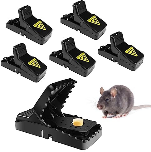 Fousenuk Trappola per Topi, 6 Pezzi Trappole per Topi da Interno ed Esterno, Trappola Ratti Riutilizzabile, Plastica Trappola per Topi Piccoli, Professionale Resistenti e Facile da Pulire