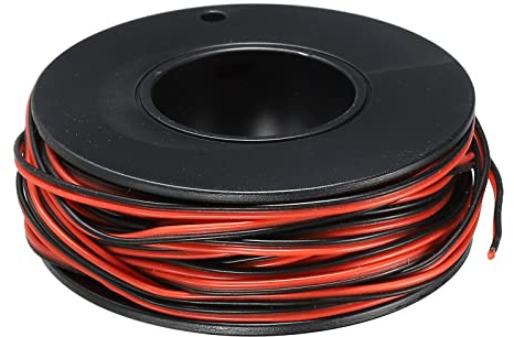 sourcing map 30AWG Kabel 2 Adriges Stromkabel 0,05 mm² Verzinntes Kupferkabel 10 Meter, Elektrischer Draht Kfz Kabel Hohe Temperatur 600V Erdkabel Litzenkabel Verlängerungskabel für Kabelkanal