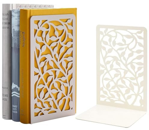 Buchstütze Weiß Bücherstütze Metall 1 Parr für Büro, Schule, Zuhause, Bookends for Shelves