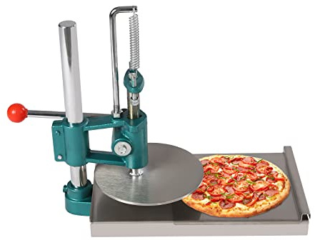 Manual Pizza Dough Press Machine, 7.9 Inch Commercial Dough Press, Pizza Dough Flattener, Pizza Dough Maker, Stainless Steel Kitchen Tool, Adjustable Thickness, Easy to Clean (7.9In)