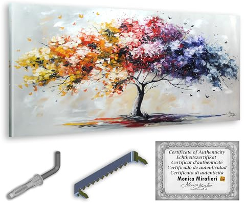 Monica Mirafiori I 100% HANDGEMALT I Gemälde Baum des Lebens 140x70cm | Gemälde Handgemalt | Acrylgemälde | Sehr Großes Acrylbild I Moderne Kunst I Kunstbilder