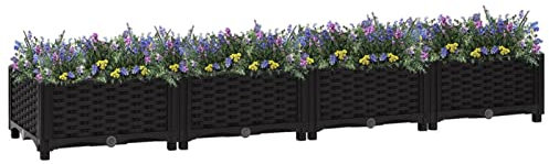 LAPOOH Lit surélevé 160x40x23 cm Polypropylène,Bordure Pierre,Kit Gabion,Gabion Jardiniere