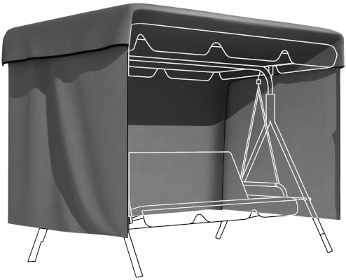 Outsunny Patio 3 Seater Swing Chair Bench Cover 215Lx155Wx150Hcm Dark Grey | Outdoor Garden Furniture Cover Protector, Rain Protection, Waterproof, Anti-UV
