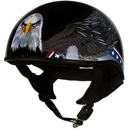 Hot Leathers Advanced DOT Skull Cap Half Helmet - Lightweight Composite Shell Beanie - Open Face - Men & Women