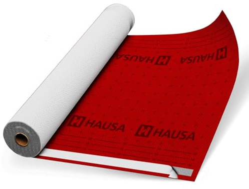 HAUSA Unterspannbahn Dach Superior HU180SK 180g/m² 75m² (1,5mx50m) Dachfolie mit zwei klebestreifen hochdiffusionsoffene wasserdichte Unterdeckbahn witterungs reißfest Schalungsbahn