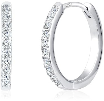 ALEXCRAFT Orecchini Donna Argento 925 Con Strass Orecchini Argento Cerchio E Brillanti Orecchini Cerchietti Piccoli Con Brillantini