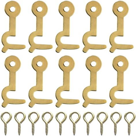 XMNIVATE 10 Pieces Of Hook-Eye Screws, 10 Pieces Of Claw Screws, Small Screw Eyes, Small Eye Screws, Metal Door Lock Buckles, Fixed Buckle Hooks