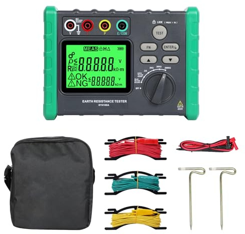 DY4100A Erdungsmessgerät Erdungswiderstandsprüfer, Digitaler Erdungswiderstand 0~2000Ω Ohm Real Megohmmeter, Automatische Messung 0~600V Erdungswiderstandsmessgerät 1500V Solarspannungsmessung