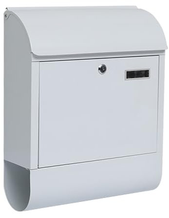 YCWJPPL Locking Wall Mount Mailbox, Large Drop Box, Modern Mail Boxes for House Outside, with Secure Key Lock And Newspaper Compartment 15 x 6 x 19 Inch