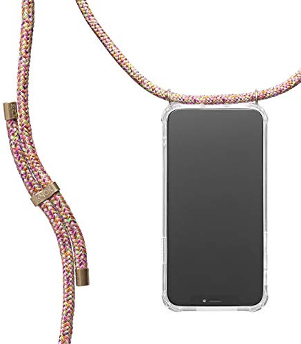 KNOK Collana per cellulare compatibile con Apple iPhone 16, in silicone con nastro, per smartphone da appendere, custodia trasparente con cordino, custodia protettiva con cordoncino in unicorn