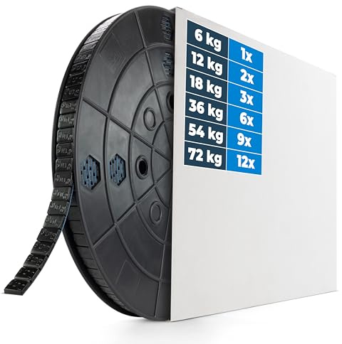 HASKYY Klebegewichte Auswuchtgewichte Stahlgewichte 54kg Rolle 10.800x5g Schwarz Kleberiegel mit Abrisskante Wuchtgewichte für Stahlfelgen & Alufelgen - Kunststoffbeschichtet FE-Klebegewichte