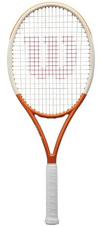 Raqueta de Tenis Wilson Roland-Garros Team 102, Marco Ultra-Ligero para una Maniobrabilidad Excelente y Potencia Aumentada, Logra Mayor Alcance y Torsión Estable, Color: Azul Marino/Blanco, Talla: 3
