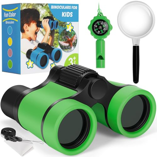 Ferngläser für Kinder, Kinderfernglas Spielzeug für 3 4 5 6 7 8 Jahre Jungen und Mädchen, Set mit Lupe & Kompass – Outdoor Spielzeug für Kinder Im Alter Von 3-8 Jahren (Griner)