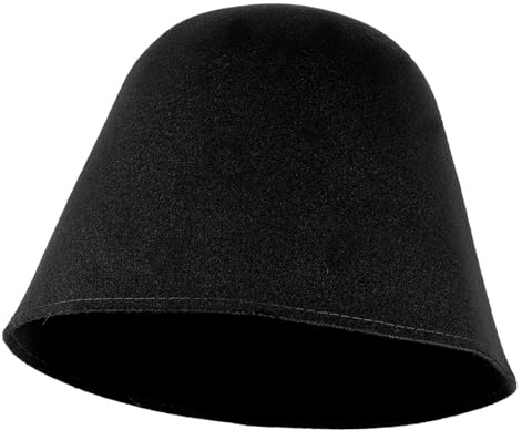 UPKOCH Wasserabsorbierender Filz Saunahut Schwarz mit Augenschutz für Damen und Herren Bequemer Saunahut für Dampfbad und Heißes Zimmer