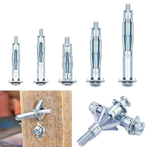 10 tasselli per fissaggio a parete cava, per cartongesso, viti per cartongesso, tasselli per cartongesso, mattoni, porte in legno, metallo sottile, cemento, muratura