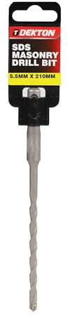Dekton SDS Masonry Drill Bit 5.5mm x 210mm | Heavy Duty for Block, Brick & Concrete | Precision Drill Bit for Accurate Holes | Durable Construction for Tough Materials | For Professional & DIY Use