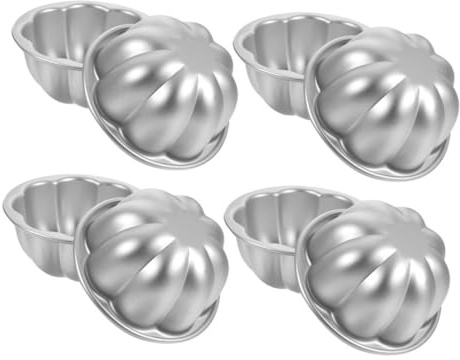 CLISPEED 8pcs Aluminum Alloy Cake Mold Tart Mold Jelly Mould Non-Stick Baking Cups for Cupcake Dessert Baking