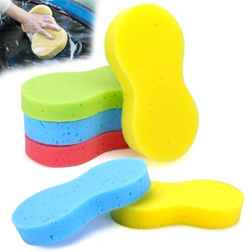 6 spugne per auto, spugna per auto, per esterni, per auto, moto e pulizia della casa