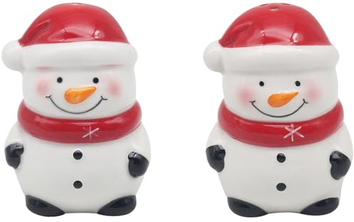 The Leonardo Collection Snowman Salt and Pepper Set for Kitchen & Dining | Elegant British Design Salt and Pepper Shakers | Durable Shaker for Home, Restaurants & Table Use