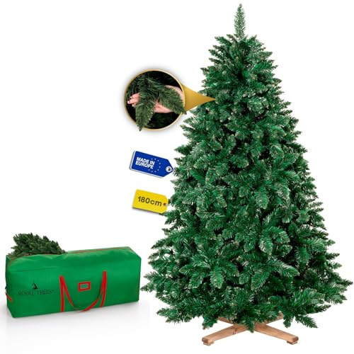 Árbol de Navidad artificial ROYAL TREES de 180 cm – Pino silvestre artificial, árbol de Navidad natural con 556 puntas, pino denso grande incl. soporte de madera estable y práctica bolsa de