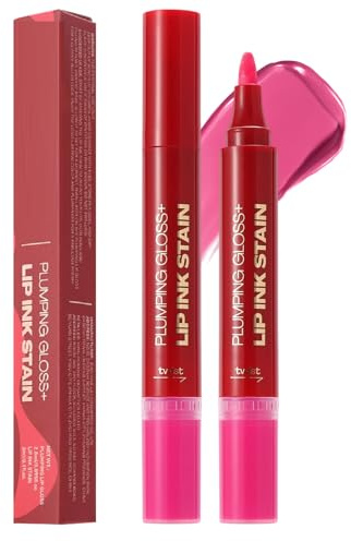 Set Di Trucco Labbra Prodotti Cosmetici Di Bellezza Per Il Trucco Idratanti | Set Combinato Delineatore E Gloss Doppia Punta Cosmetici Per Ragazze, , Famiglia,