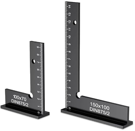Låsvinkelset, 2 stycken 90° anslagvinkel snickarvinkel, 150 x 100 och 100 x 70 anslagvinkel metall för exakt arbete inom metallkonstruktion och verkstad