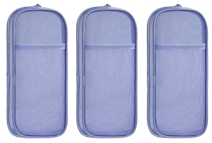3 Stück durchsichtiges Federmäppchen, doppellagige Bleistiftbox, hohe Kapazität, Stifttasche, Make up Pinselhalter, Aufbewahrungstasche für Büro, tragbare Beutel