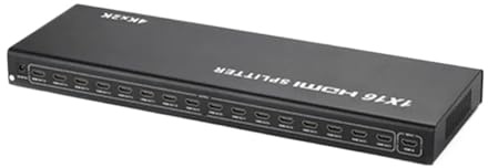 MMHHHG Convertidores de vídeo, Divisor de conmutador 1x16 HD 4K 60Hz, Distribuidor de Video con Salida 3D, Monitor de TV, proyector, Copia, Pantalla, Compartir, Divisor de conmutador