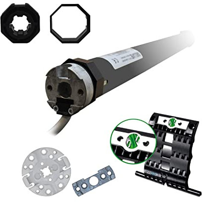 Selve® SEL-Plus 1/10 Rolladenmotor inkl. Einbruchschutz durch patentierte SecuBlock®, Motorlager, Anschlusskabel und SW 40 Adapter/Mitnehmer. (SEL Plus 1/10 mit 4 St. SecuBlock)