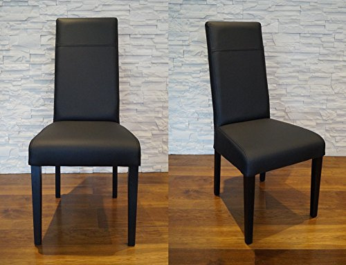 Quattro Meble Schwarze Echtleder Stühle Elizabeth Lederstühle Echt Leder Hermes Nero Esszimmerstuhl Lehnstuhl Rindsleder Volleder Esszimmerstühle Esszimmer Stuhl