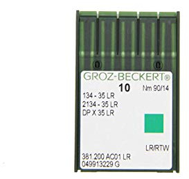 GROZ-BECKERT 10er Packung Leder-Nähnadeln 134-35 LR mit Rundkolben und Schneidspitze für Industrienähmaschinen (Nm. 90/14)